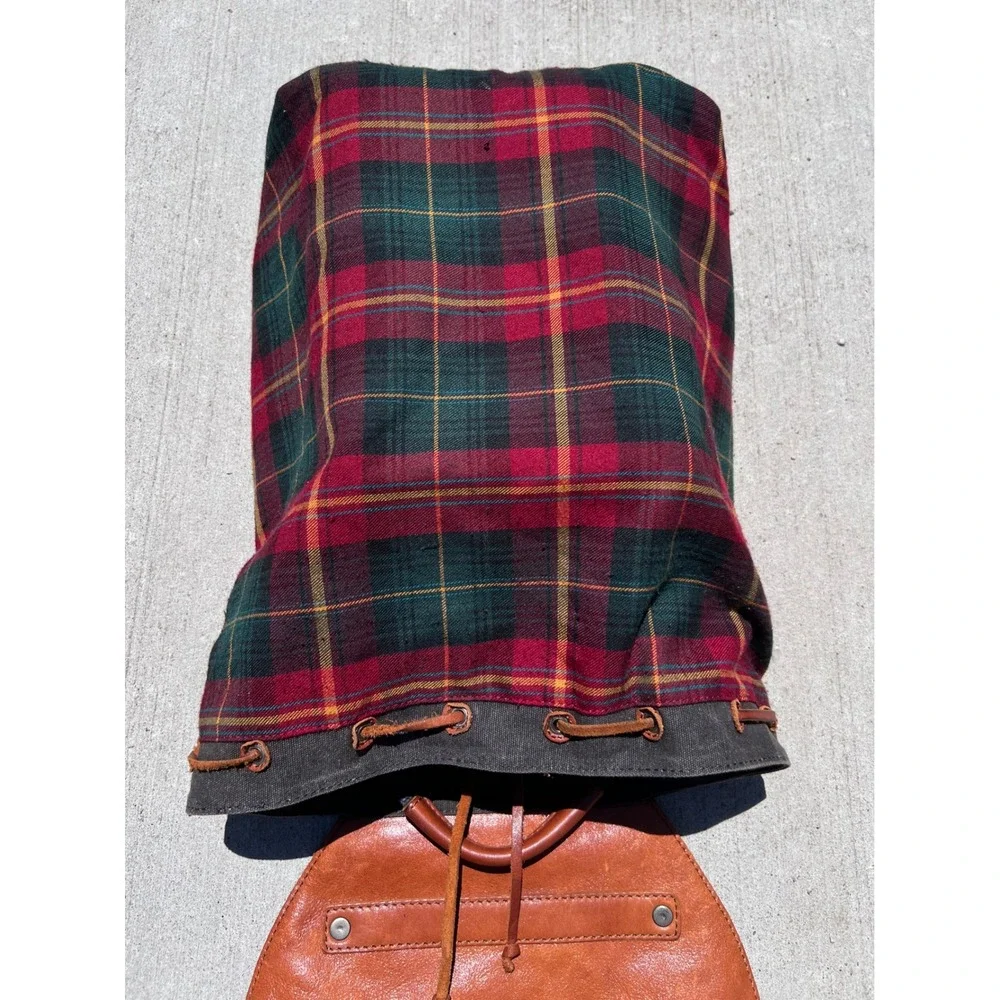 WILL Leather Goods Lennon Rucksack Unisex OS Brown Gray Excellent Canvas Leather